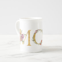 Floral Golden Fancy MOM Tea Mug