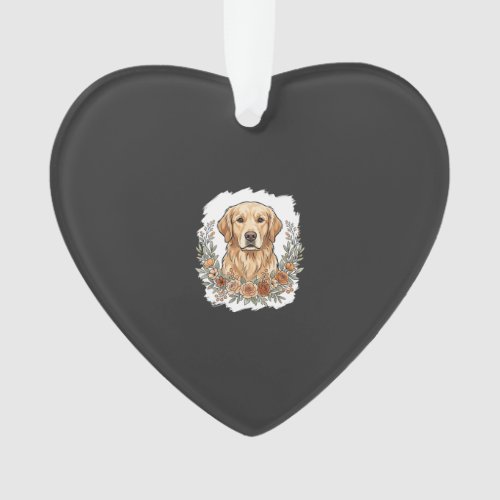 Floral Golden Retriever Sublimation Ornament
