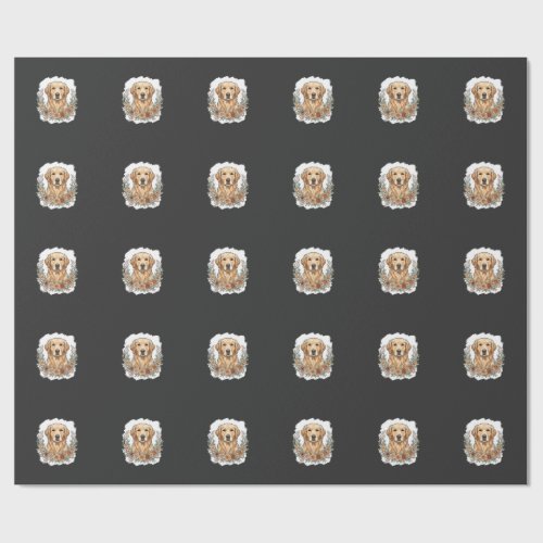 Floral Golden Retriever Sublimation Wrapping Paper