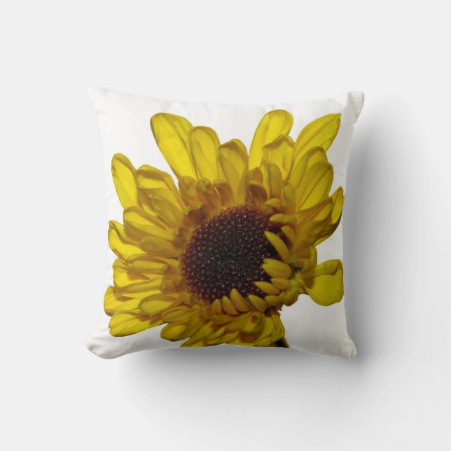 Floral Golden Yellow Flower Abstract Gift Favor Throw Pillow (Front)