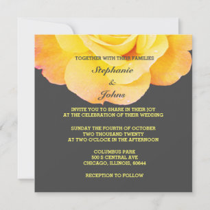 Floral Golden Yellow Orange Grey Gray 2022 Wedding