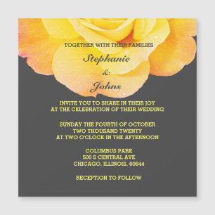 Floral Golden Yellow Orange Grey Gray Cute Wedding