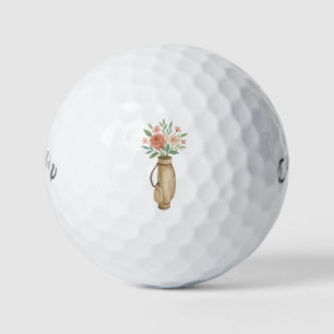 Floral Golf Bag with Flowers Golf Course Wedding  Balls