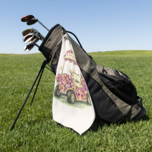 Floral Golf Cart Towel Elegant Pansy Blooms