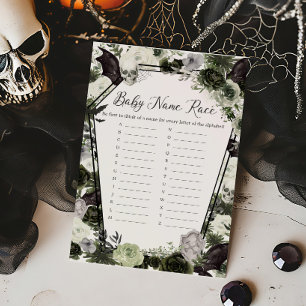 Floral Gothic Baby Shower Baby Name Race Game