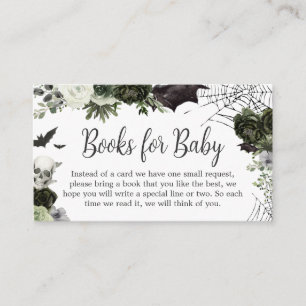 Floral Gothic Baby Shower Books for Baby Enclosure Card