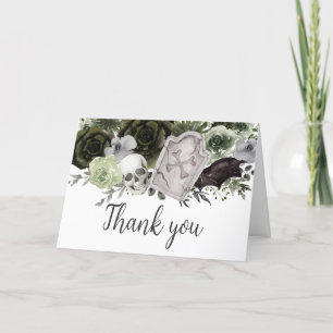 Floral Gothic Baby Shower Letterpress Thank You Card