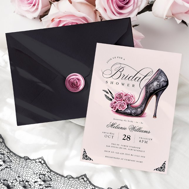  Floral Gothic Bridal Shower Invitation (Creator Uploaded)