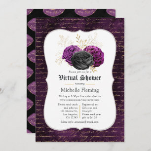 Floral Gothic Floral Virtual Bridal Shower Invitation