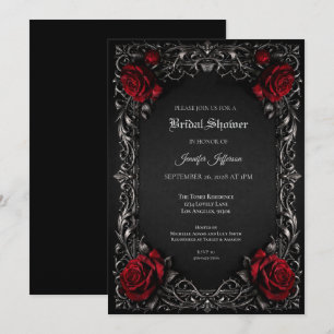 Floral Gothic Halloween Bridal Shower invitation