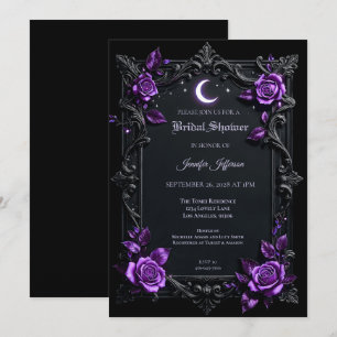 Floral Gothic Halloween Bridal Shower invitation