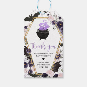 Floral Gothic Halloween Coffin Favor Tags