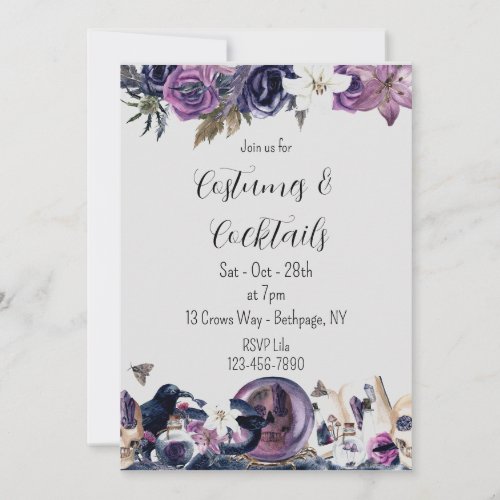 Floral Gothic Halloween Invitation