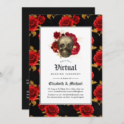 Floral Gothic Online Virtual Wedding Invitation