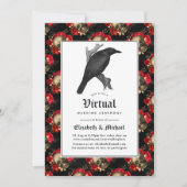 Floral Gothic Online Virtual Wedding Invitation (Front)