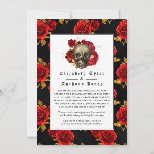 Floral Gothic Reduced Wedding Guest List Announcement