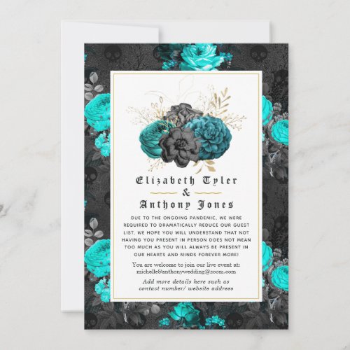 Floral Gothic Reduced Wedding Guest List Announcement