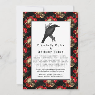 Floral Gothic Reduced Wedding Guest List Announcement