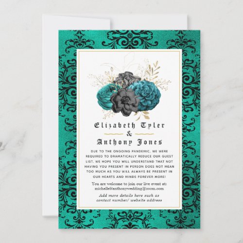 Floral Gothic Reduced Wedding Guest List Announcement