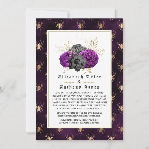 Floral Gothic Reduced Wedding Guest List Announcement