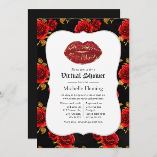 Floral Gothic Virtual Bridal Shower Invitation