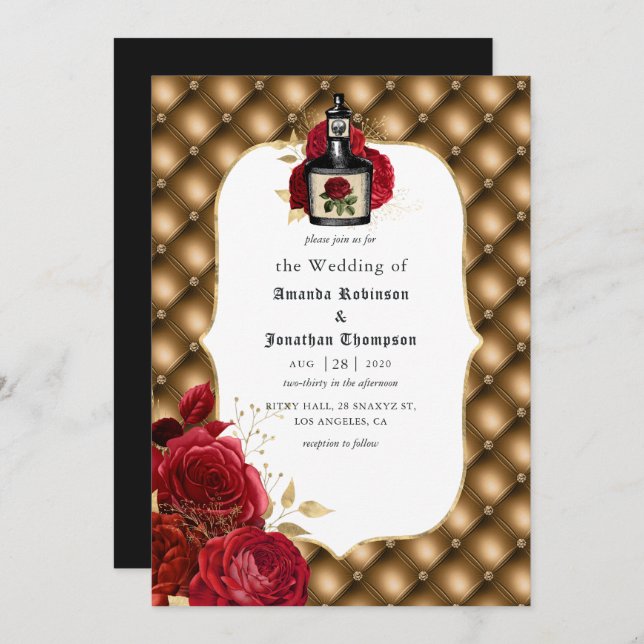 Floral Gothic Wedding Invitation (Front/Back)