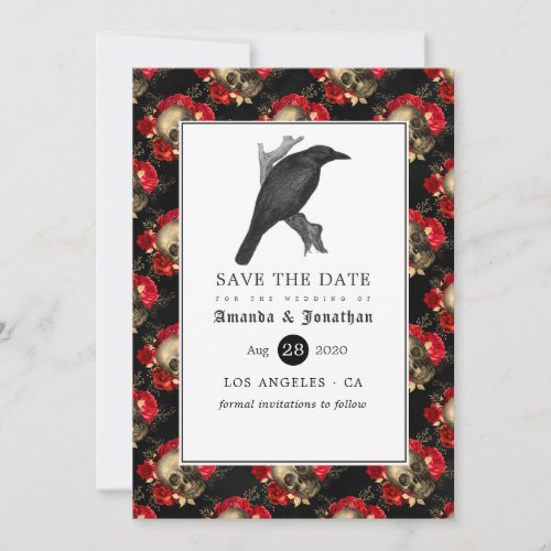 Floral Gothic Wedding Save The Date