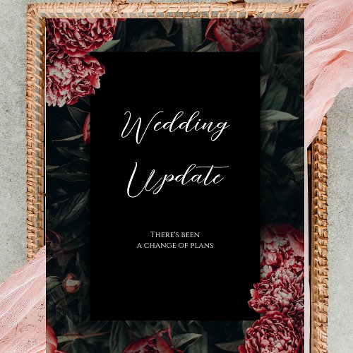 Floral Gothic Wedding Update Change of Plans Card