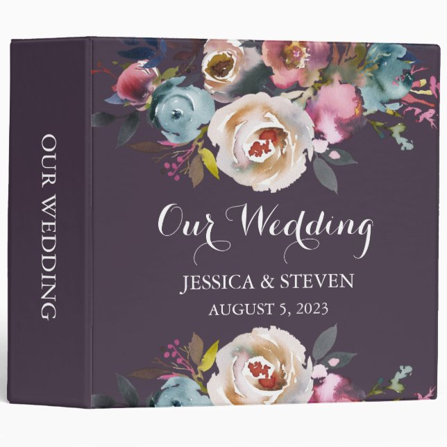 Floral Grace Our Wedding Album Binder (Front/Spine)