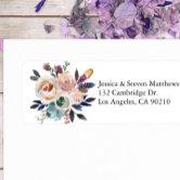 Rose Garden Floral White Return Address Label