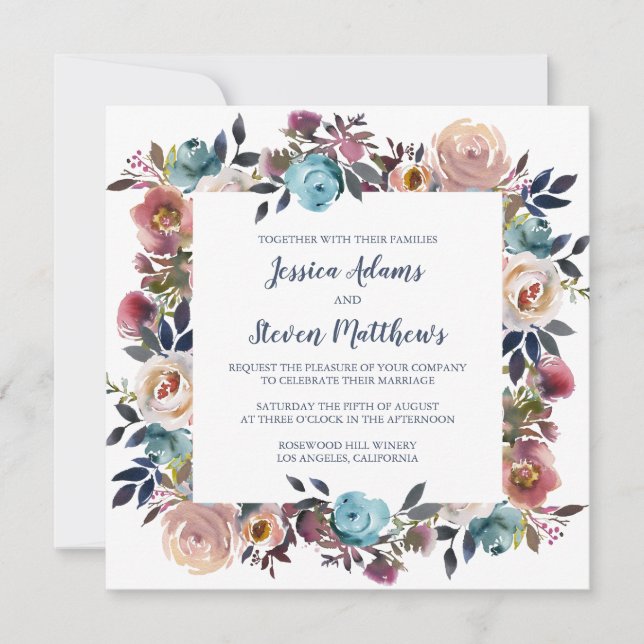 Floral Grace Wedding Invitation (Front)