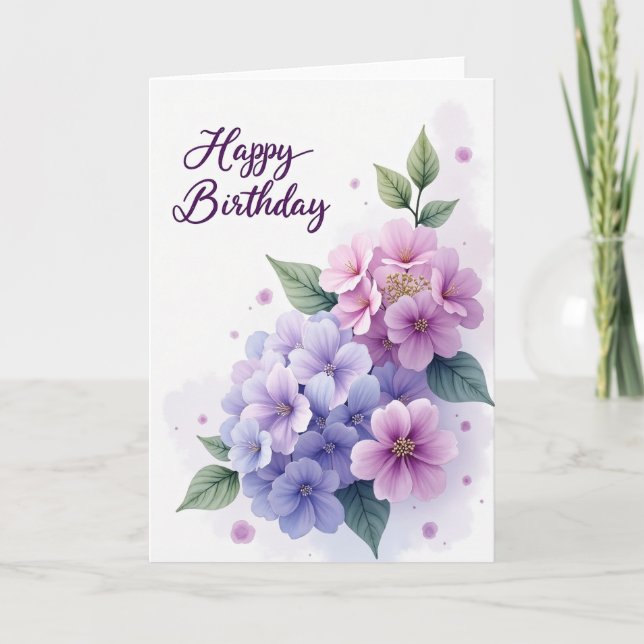 Floral Gradient Birthday Card (Front)