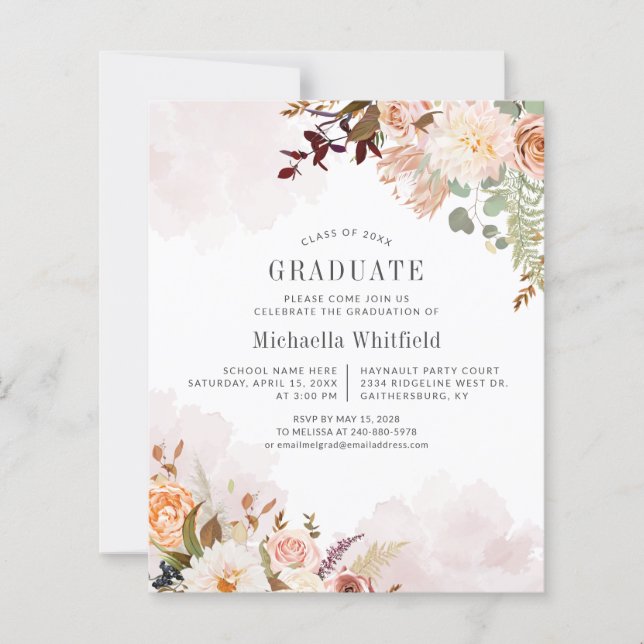 Floral Graduation 2025 Party Invitation (Front)