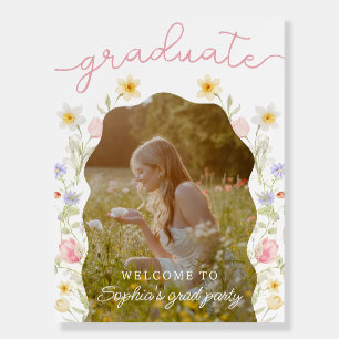 Floral Graduation Announcement Welcome Foam Boards