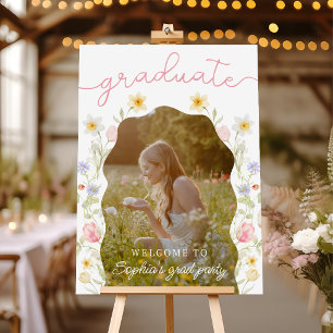 Floral Graduation Announcement Welcome Foam Boards