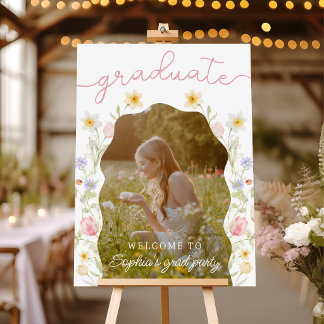 Floral Graduation Announcement Welcome Foam Boards