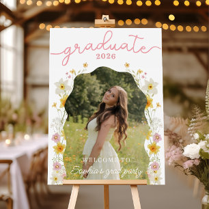 Floral Graduation Announcement Welcome Foam Boards
