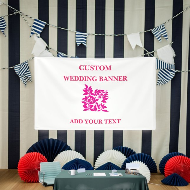 Floral Graduation Baby Shower Anniversary Banner (Celebrate in style with a custom zazzlemade banner! #zazzlemade #birthdaybanners)