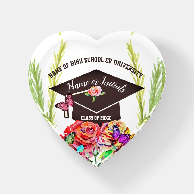 Floral Graduation Bouquet Personalized Keepsake Paperweight (Front)