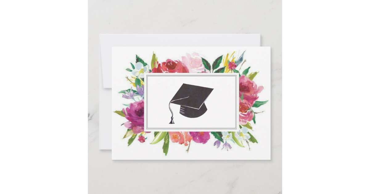Floral graduation card | Zazzle