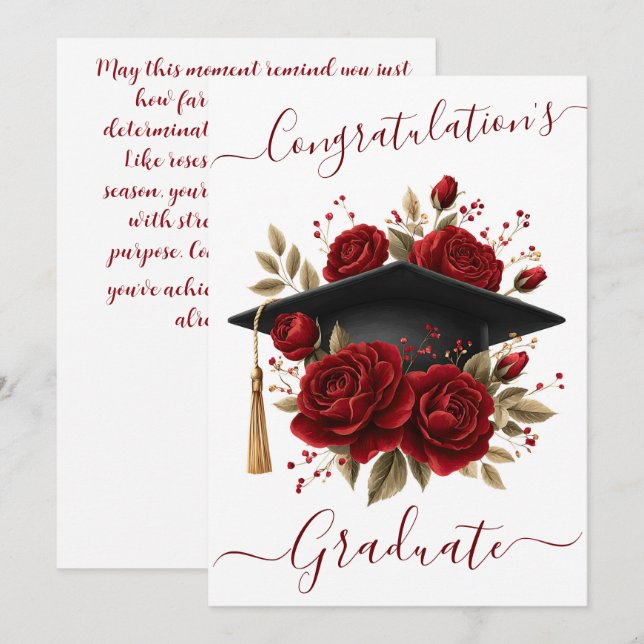 Floral Graduation Card (Front/Back)