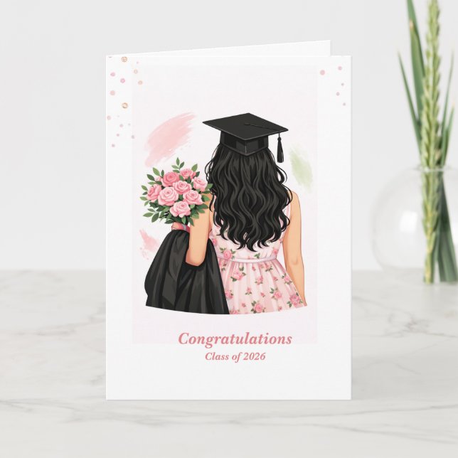 Floral Graduation Card – Congratulations Class of  (Front)