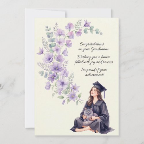 Floral Graduation Card for Her or Him