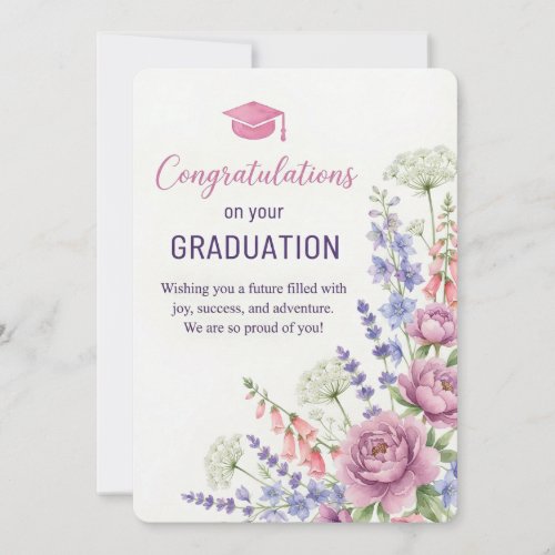 Floral Graduation Card Printable | Congratulations