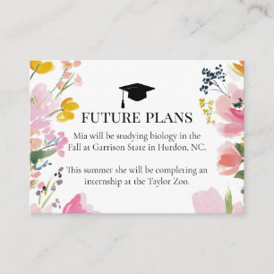 Floral Graduation Future Plans Invitation Insert