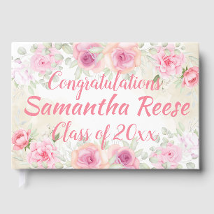 Floral Graduation Guest Book