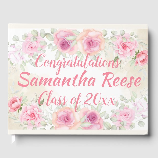 Floral Graduation Guest Book (Front)