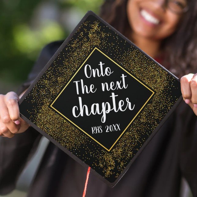 Floral Graduation Onto the Next Chapter Design Graduation Cap Topper (Creator Uploaded)