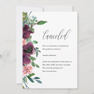 Floral Graduation Party Cancellation Announcement