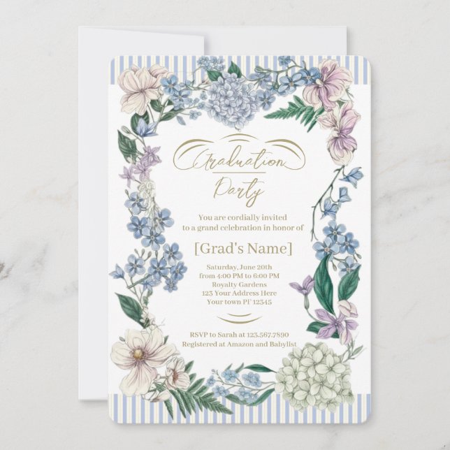 Floral Graduation Party Invitation (Front)